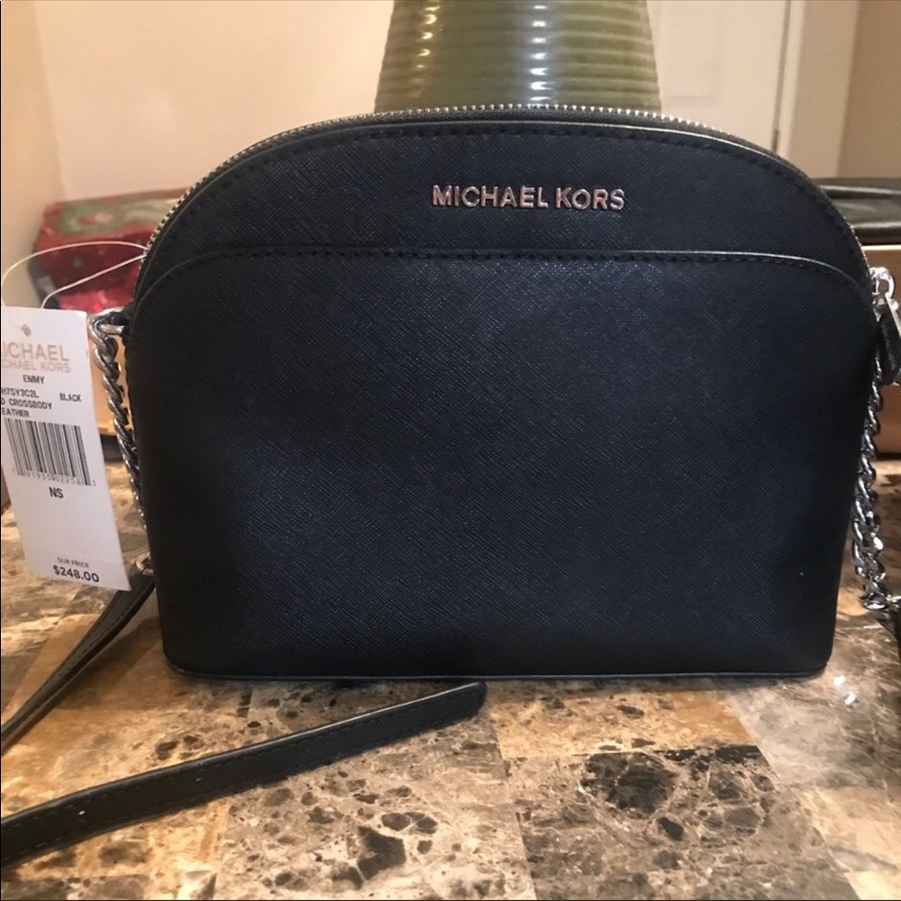 MICHAEL Emmy Saffiano Leather Medium Crossbody Bag